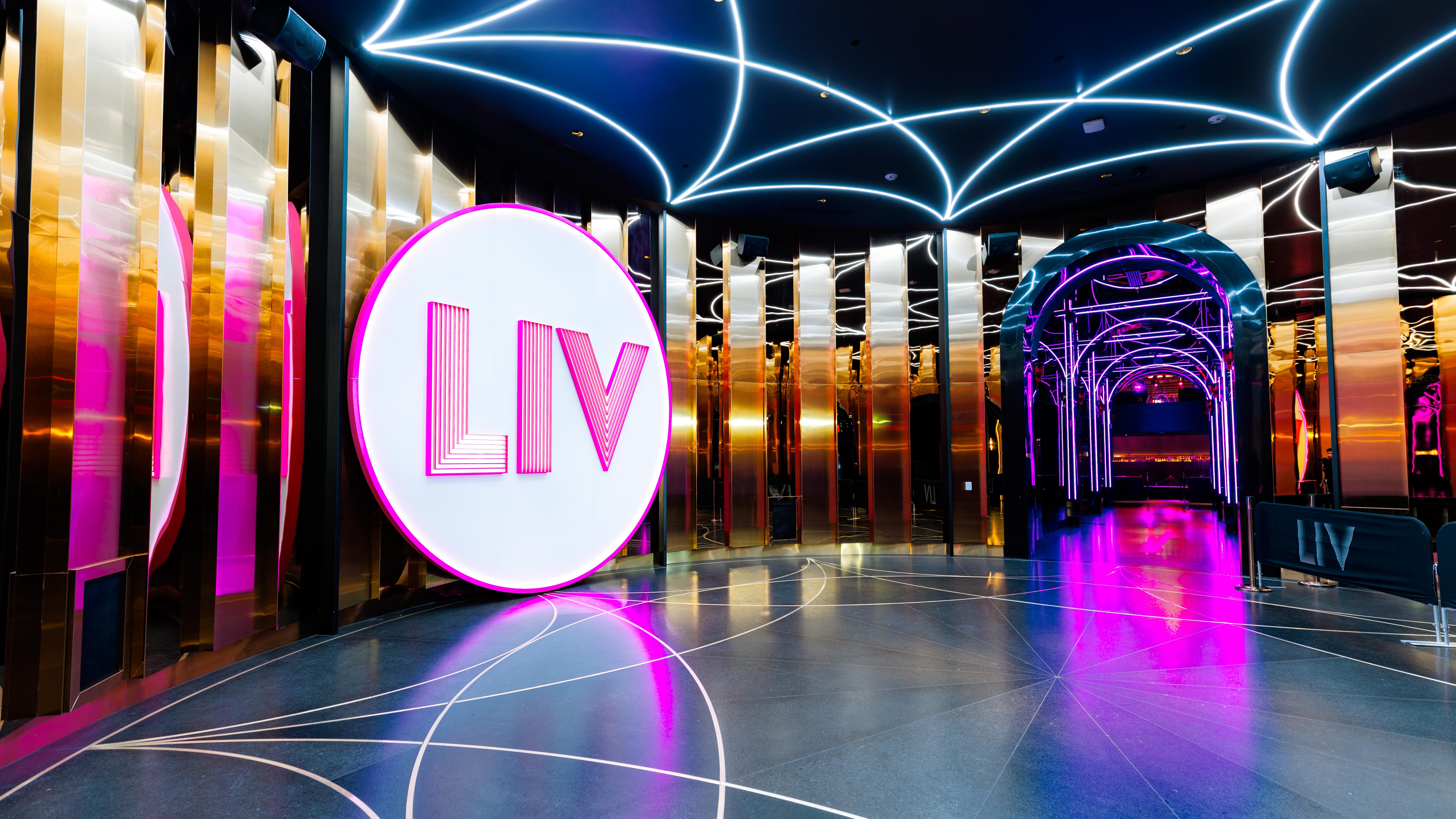 LIV nightclub front entry rotunda. 