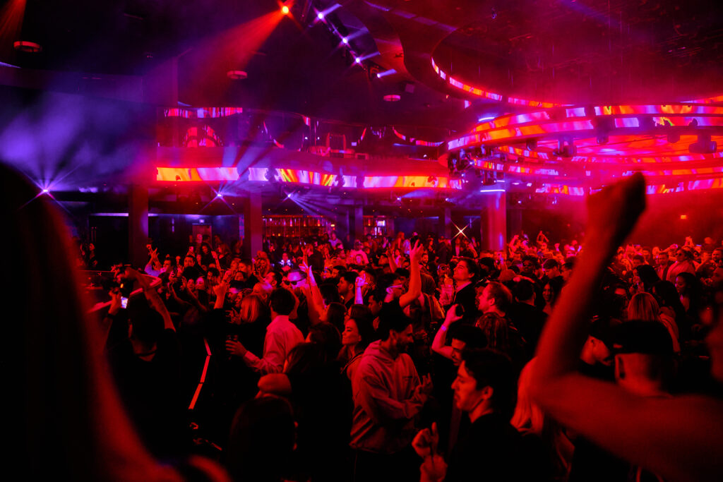 Full crowd dancing at LIV Las Vegas.