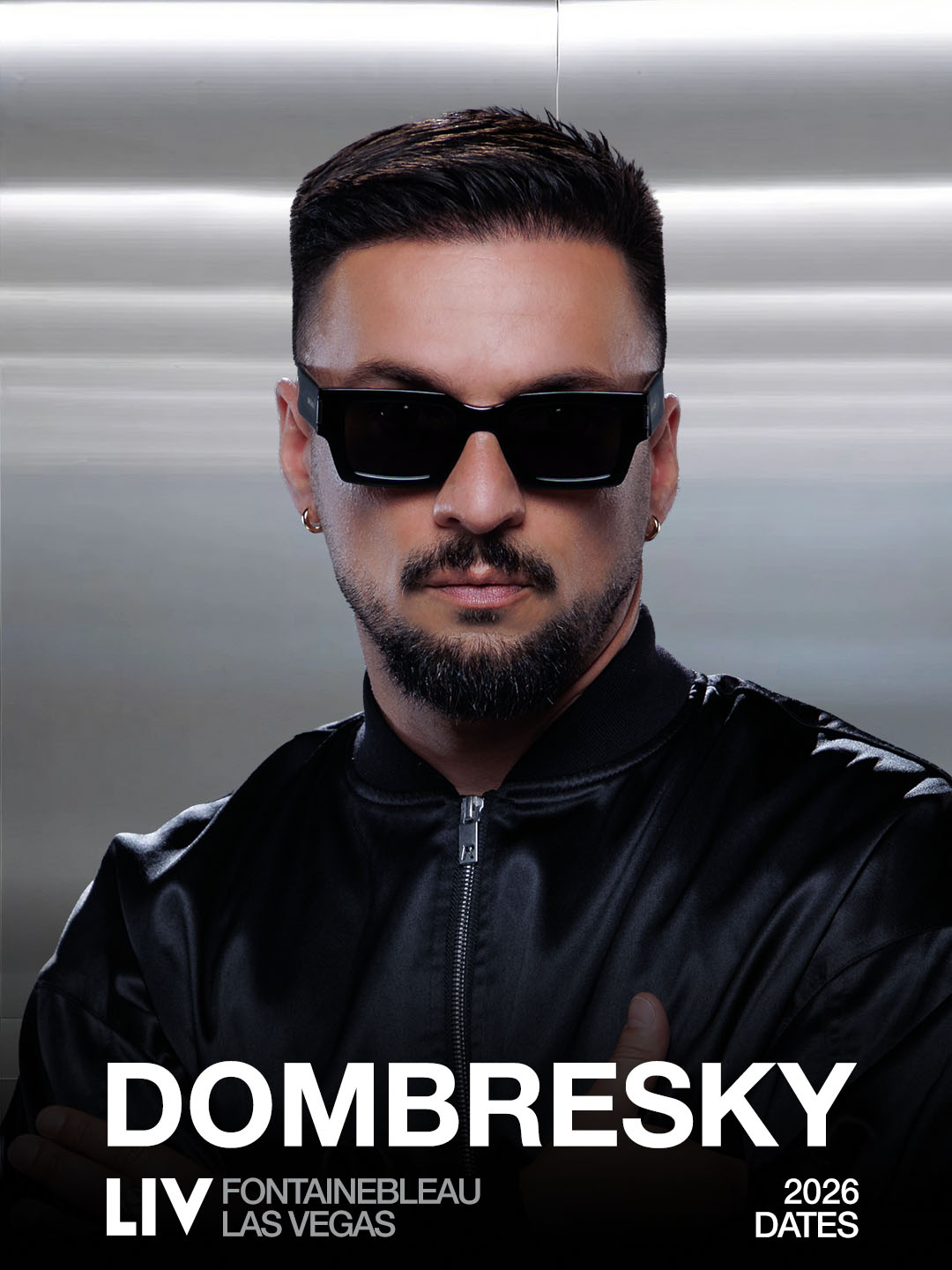 Dombresky portrait promoting 2026 LIV Fontainebleau Las Vegas residency announcement.